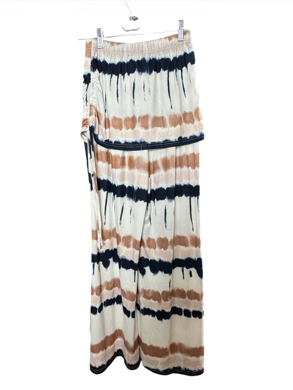 Brand New Wide Leg Boho Pants with Adjustable Side Ties - Size M - Picture 2 of 5